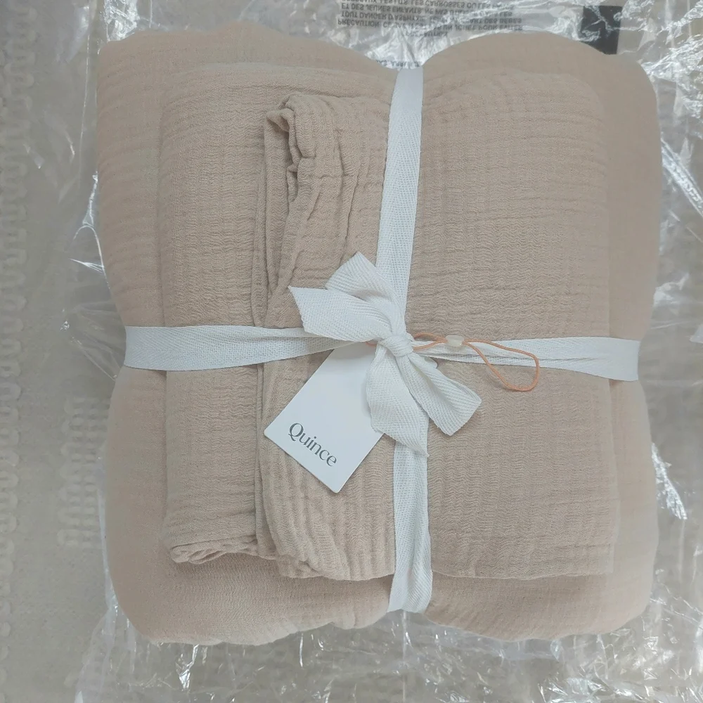 NWT- Quince Organic Cotton Dune Airy Gauze Duvet Cover! Full/ Queen (1210)